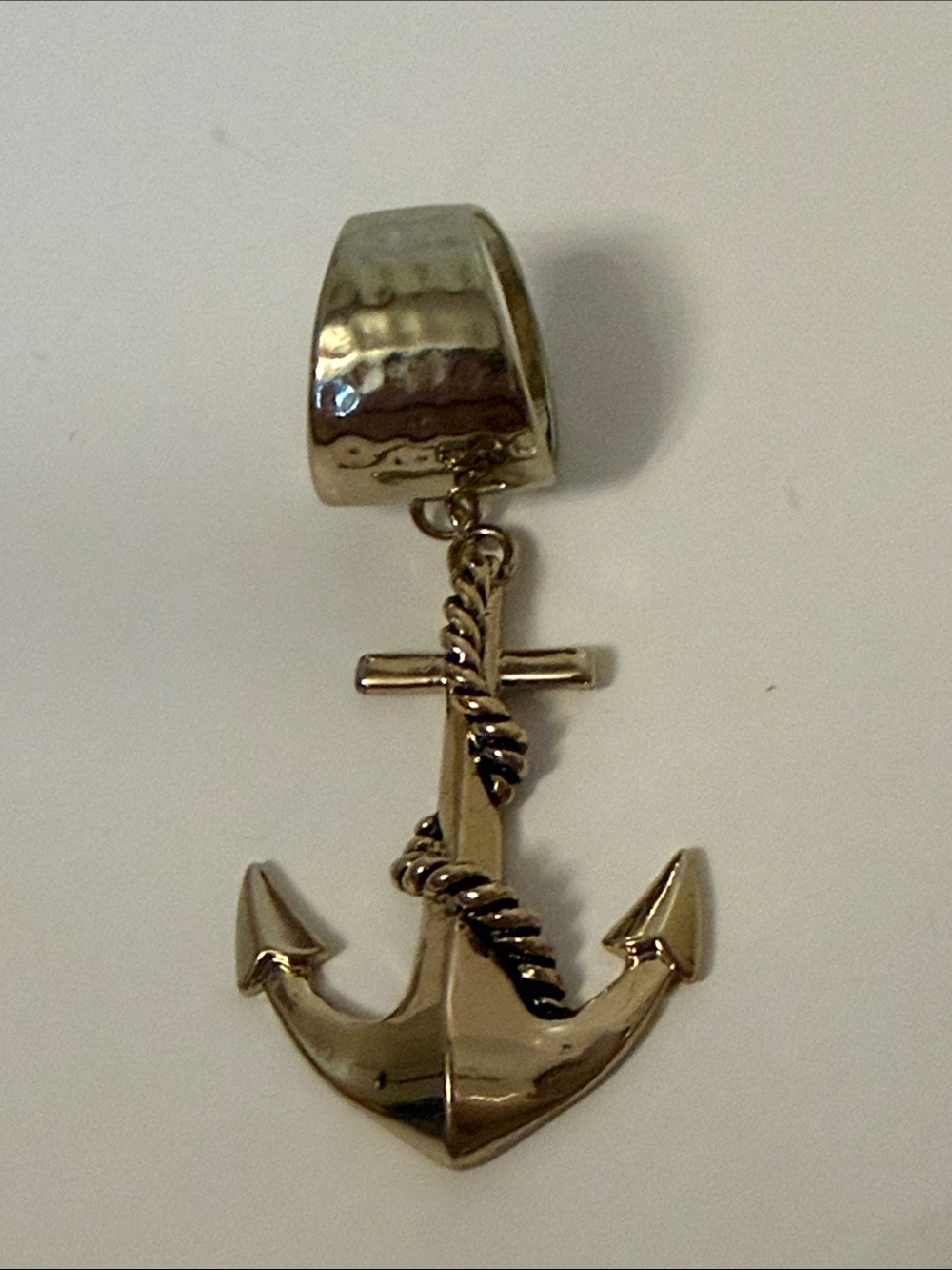 SCARF RING ACCESSORY GOLD TONE ANCHOR DROP